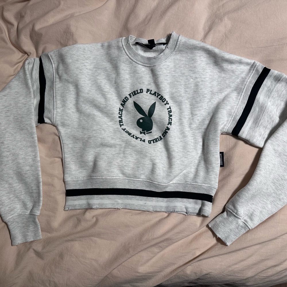 Playboy x Missguided varsity cropped sweatshirt